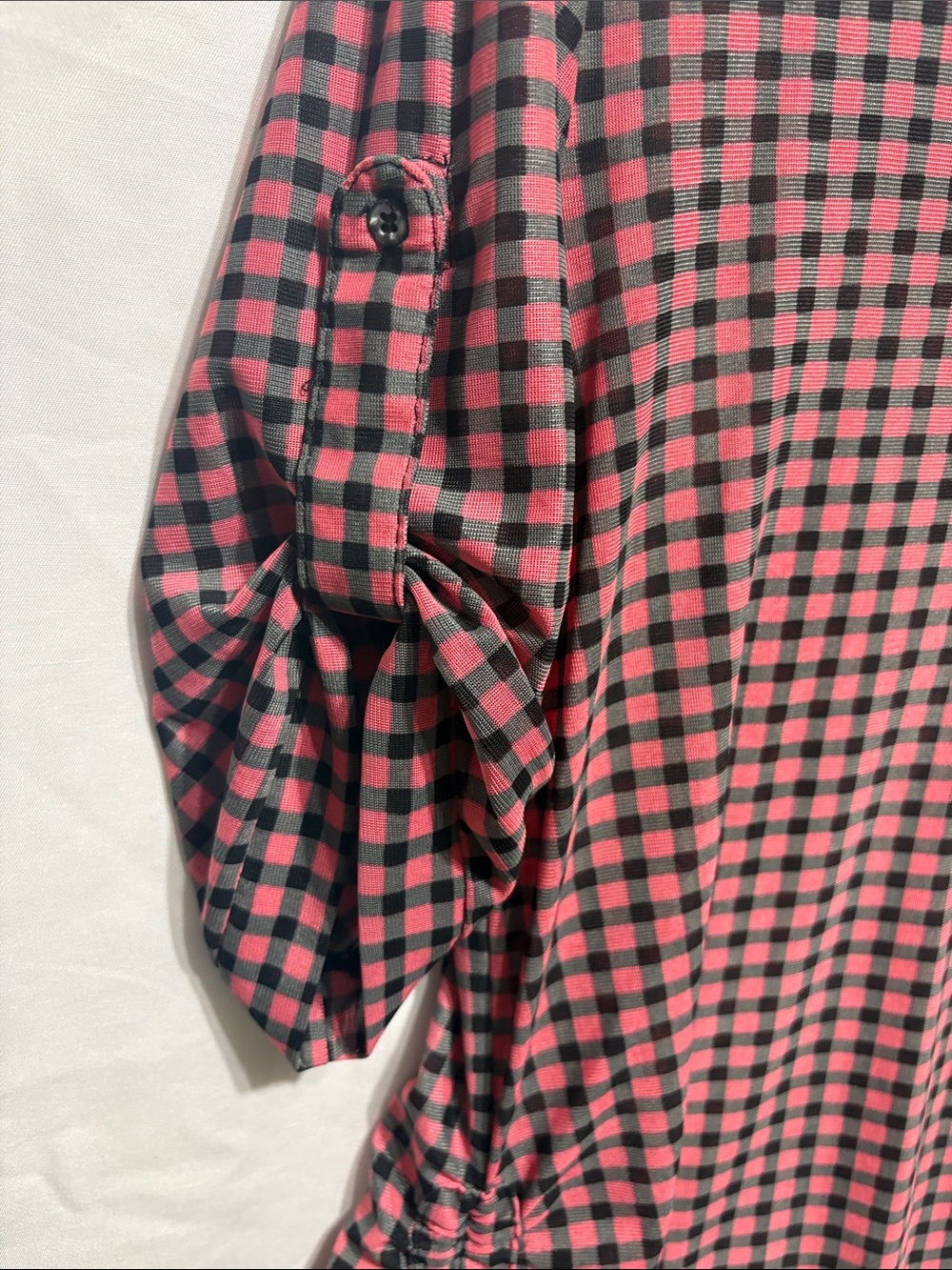 Amang NY Pink and Black Gingham Button-Down Shirt - Picture 6 of 7